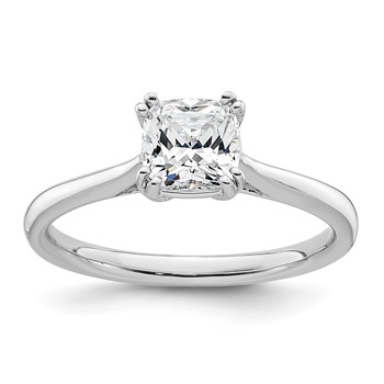 14k White Gold 1.25 carat (6.50mm) 4-Prong Cushion-cut Solitaire Engagement Ring Mounting