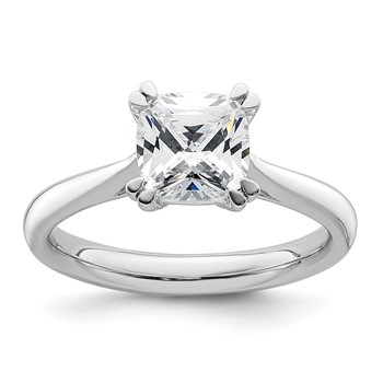 14k White Gold 1.75 carat (7.00mm) 4-Prong Cushion-cut Solitaire Engagement Ring Mounting