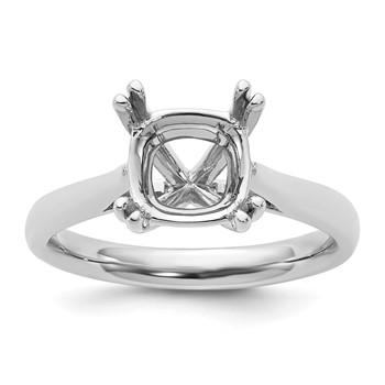 Platinum Square Solitaire Engagement Ring Mounting