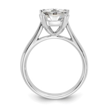 14kw 2.5ct 8.0mm D E F Pure Light Moissanite Cushion-cut Solitaire Eng. Rin — alternate view