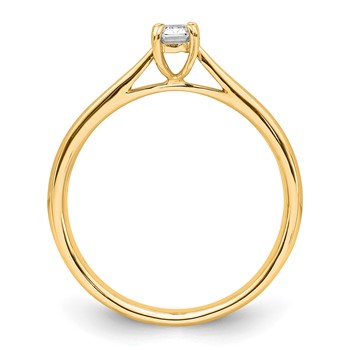 14k Yellow Gold Emerald Solitaire Engagement Ring Mounting — alternate view