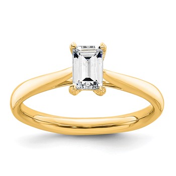 ALL 14k Yellow Gold Emerald Solitaire Engagement Ring Mounting