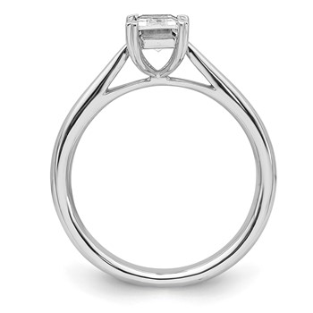 14k White Gold 3/4 carat (6.5x4.5mm) 4-Prong Emerald-cut Solitaire Engagement Ring Mounting — alternate view