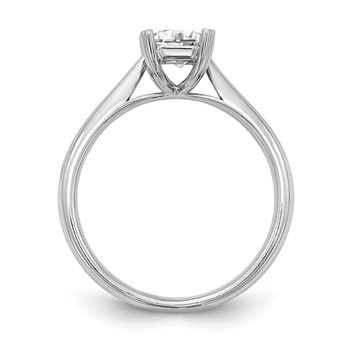 14k White Gold 1 carat (7x5mm) 4-Prong Emerald-cut Solitaire Engagement Ring Mounting — alternate view