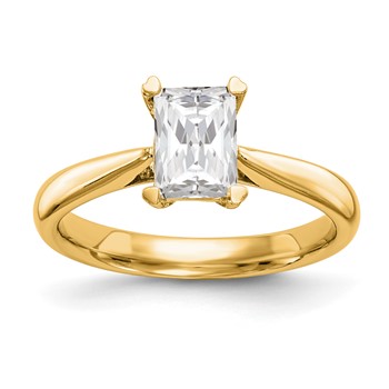 14k Yellow Gold Emerald Solitaire Engagement Ring Mounting