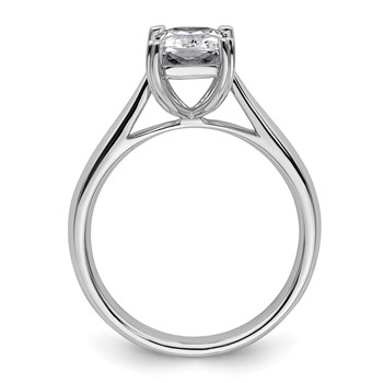 14k White Gold 1.5 carat (8x6mm) 4-Prong Emerald-cut Solitaire Engagement Ring Mounting — alternate view