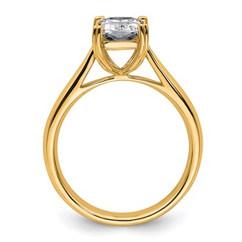 14k Yellow Gold Emerald Solitaire Engagement Ring Mounting — alternate view