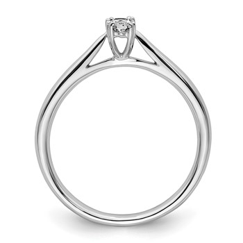 14k White Gold 1/4 carat (5x3mm) 4-Prong Oval Solitaire Engagement Ring Mounting — alternate view