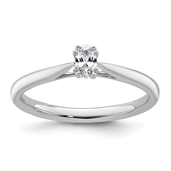 14k White Gold 1/4 carat (5x3mm) 4-Prong Oval Solitaire Engagement Ring Mounting