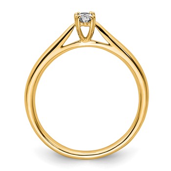 14k Yellow Oval Solitaire Polished Engagement Ring Mounting — alternate view