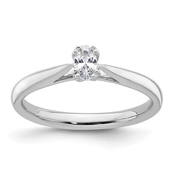 14k White Gold 1/3 carat (5.5x3.5mm) 4-Prong Oval Solitaire Engagement Ring Mounting