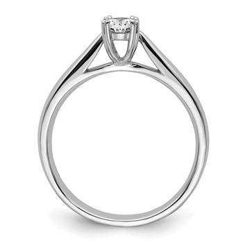 14k White Gold 1/2 carat (6x4mm) 4-Prong Oval Solitaire Engagement Ring Mounting — alternate view