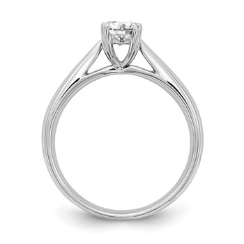 Platinum Oval Solitaire Polished Engagement Ring Mounting — alternate view