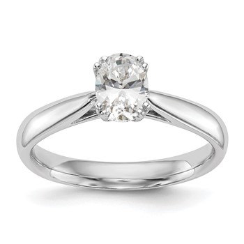 Platinum Oval Solitaire Polished Engagement Ring Mounting