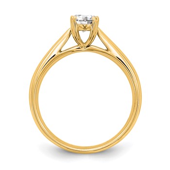 14k Yellow Oval Solitaire Polished Engagement Ring Mounting — alternate view