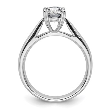 14k White Gold 1.25 carat (7.5x5.5mm) 4-Prong Oval Solitaire Engagement Ring Mounting — alternate view