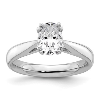 14k White Gold 1.25 carat (7.5x5.5mm) 4-Prong Oval Solitaire Engagement Ring Mounting