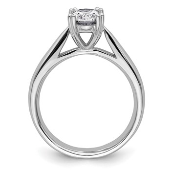 14k White Gold 1.5 carat (8x6mm) 4-Prong Oval Solitaire Engagement Ring Mounting — alternate view