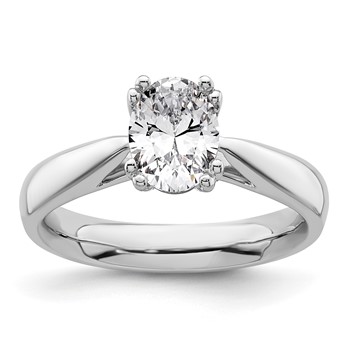 14k White Gold 1.5 carat (8x6mm) 4-Prong Oval Solitaire Engagement Ring Mounting
