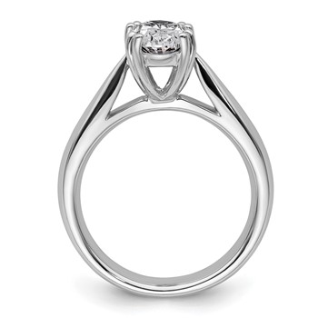 14k White Gold 2 carat (8.5x6.5mm) 4-Prong Oval Solitaire Engagement Ring Mounting — alternate view