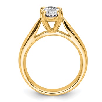 14k Yellow Oval Solitaire Polished Engagement Ring Mounting — alternate view