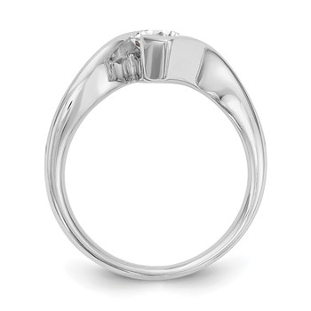 14k White Gold (Holds 1 carat (10x5mm) Marquise) Half-Bezel Bypass Solitaire Engagement Ring Mounting — alternate view