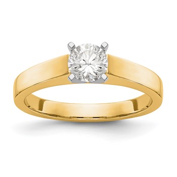 14k Yellow Gold Peg Set Solitaire Engagement Ring Mounting