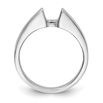 14k White Gold Peg Set 3.7mm Wide Solitaire Engagement Ring Mounting — alternate view