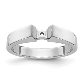 14k White Gold Peg Set 3.7mm Wide Solitaire Engagement Ring Mounting