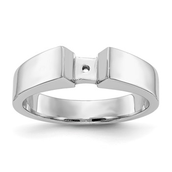 14k White Gold Peg Set 4.5mm Wide Solitaire Engagement Ring Mounting