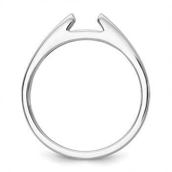 14k White Gold Peg Set 2.4mm Wide Solitaire Engagement Ring Mounting — alternate view