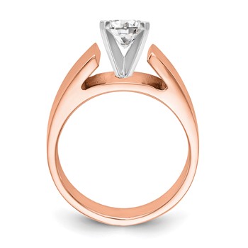 14k Rose Gold Peg Set Solitaire Engagement Ring Mounting — alternate view