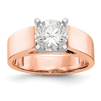 14k Rose Gold Peg Set Solitaire Engagement Ring Mounting