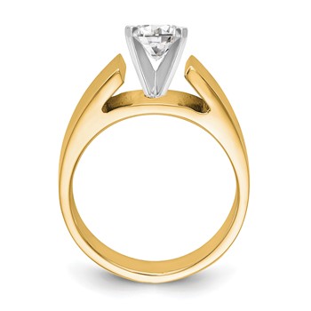 14k Yellow Gold Peg Set Solitaire Engagement Ring Mounting — alternate view