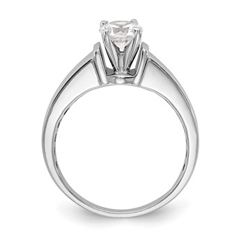14k White Gold Peg Set 4.3mm Wide Solitaire Engagement Ring Mounting — alternate view