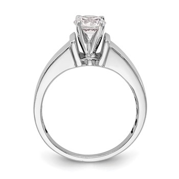 14k White Gold Peg Set 5.00mm Wide Solitaire Engagement Ring Mounting — alternate view