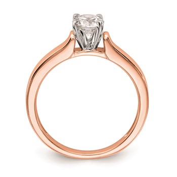 14k Rose Gold Peg Set 3.00mm Wide Solitaire Engagement Ring Mounting — alternate view
