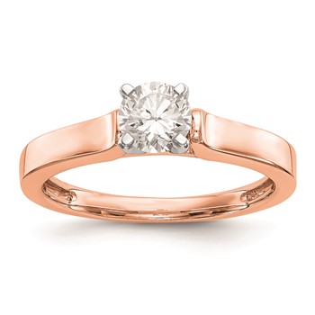 14k Rose Gold Peg Set 3.00mm Wide Solitaire Engagement Ring Mounting