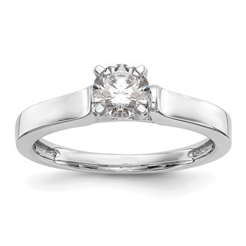 14k White Gold Peg Set 3.00mm Wide Solitaire Engagement Ring Mounting