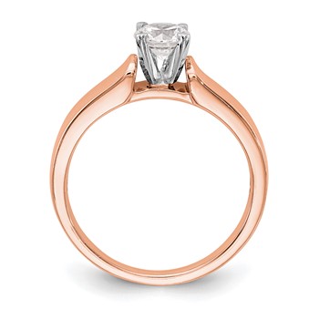14k Rose Gold Peg Set Solitaire Engagement Ring Mounting — alternate view