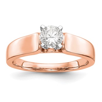 14k Rose Gold Peg Set Solitaire Engagement Ring Mounting