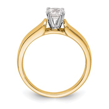 14k Yellow Gold Peg Set Solitaire Engagement Ring Mounting — alternate view