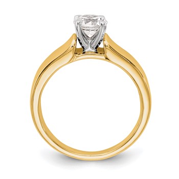 14k Yellow Gold Peg Set Solitaire Eng Ring Mounting — alternate view