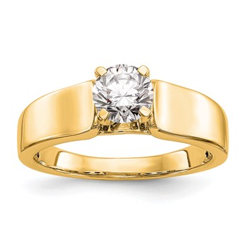 14k Yellow Gold Peg Set Solitaire Eng Ring Mounting