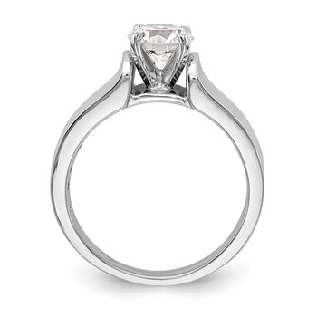 14k White Gold Peg Set 6.5mm Wide Solitaire Engagement Ring Mounting — alternate view