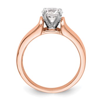 14k Rose Gold Peg Set Solitaire Engagement Ring Mounting — alternate view