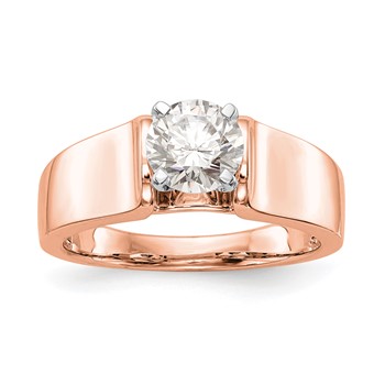 14k Rose Gold Peg Set Solitaire Engagement Ring Mounting
