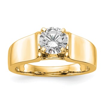 14k Yellow Gold Peg Set Solitaire Eng Ring Mounting
