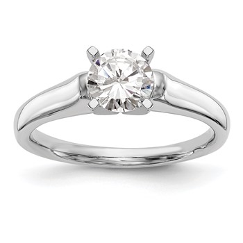 14k White Gold Peg Set 3.8mm Solitaire Engagement Ring Mounting