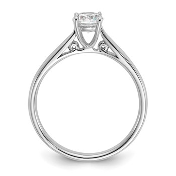 14k White Gold Peg Set 5.00mm Solitaire Engagement Ring Mounting — alternate view